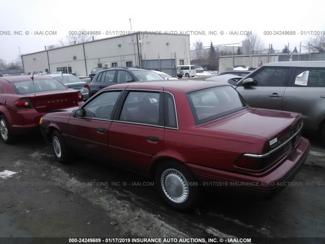 1MEPM36X5NK651689 - 1992 MERCURY TOPAZ GS RED photo 3