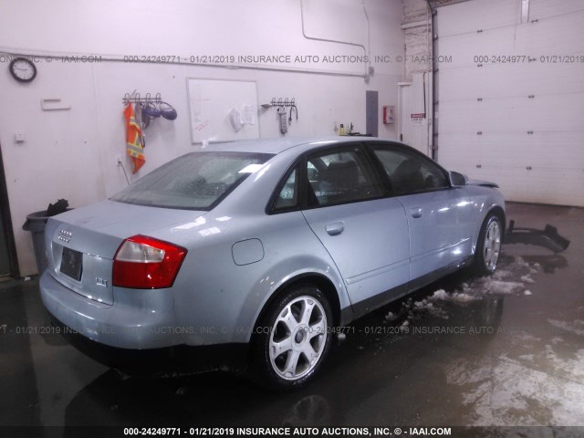 WAULC68E53A381573 - 2003 AUDI A4 1.8T QUATTRO Light Blue photo 4