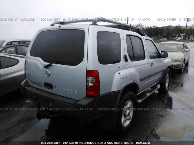 5N1ED28TX2C564949 - 2002 NISSAN XTERRA XE/SE SILVER photo 4