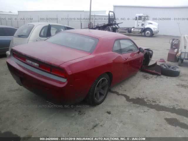 2C3CDYAG7DH581532 - 2013 DODGE CHALLENGER SXT RED photo 4