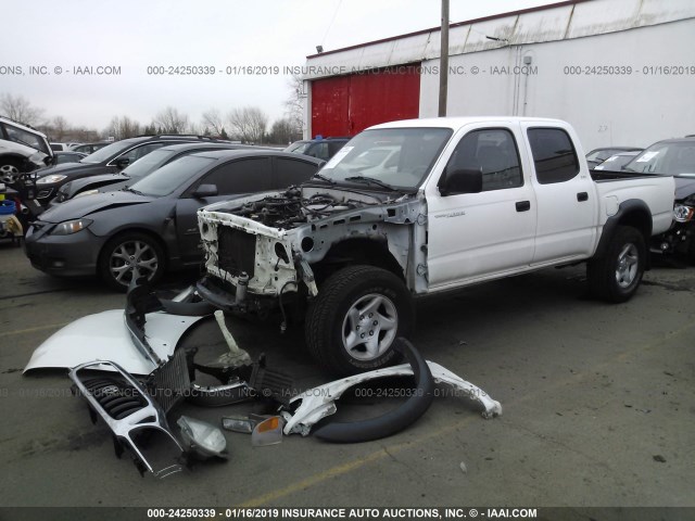 5TEGM92N92Z137473 - 2002 TOYOTA TACOMA DOUBLE CAB PRERUNNER WHITE photo 2