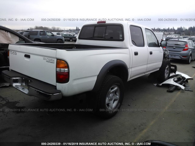5TEGM92N92Z137473 - 2002 TOYOTA TACOMA DOUBLE CAB PRERUNNER WHITE photo 4