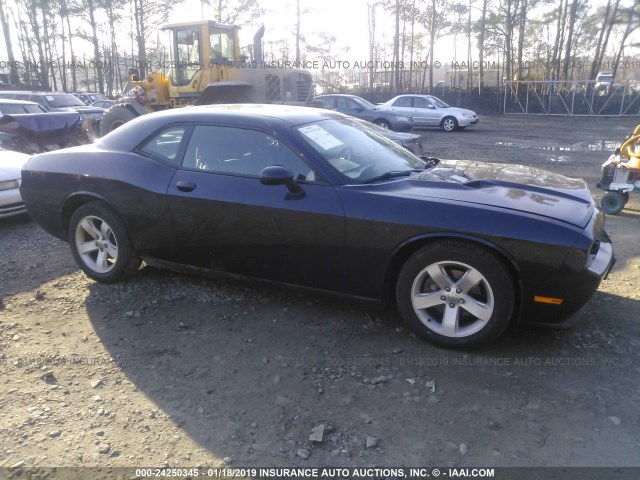 2C3CDYAG3CH293117 - 2012 DODGE CHALLENGER SXT BLUE photo 1