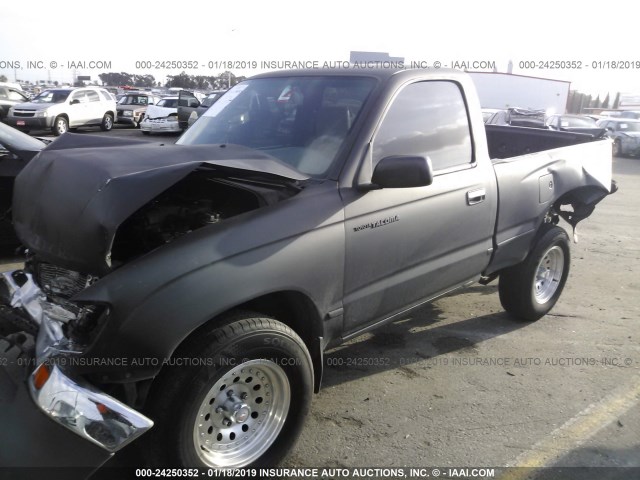 4TANL42N1VZ240847 - 1997 TOYOTA TACOMA BLACK photo 2