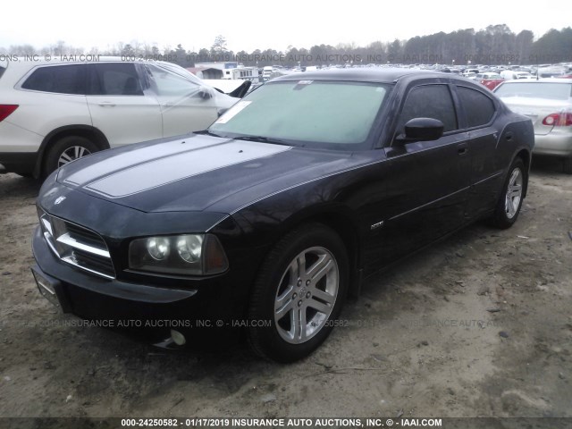 2B3KA53H96H513158 - 2006 DODGE CHARGER R/T BLACK photo 2