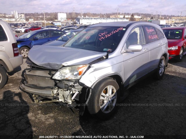 5J6RE4H7XAL009736 - 2010 HONDA CR-V EXL SILVER photo 2