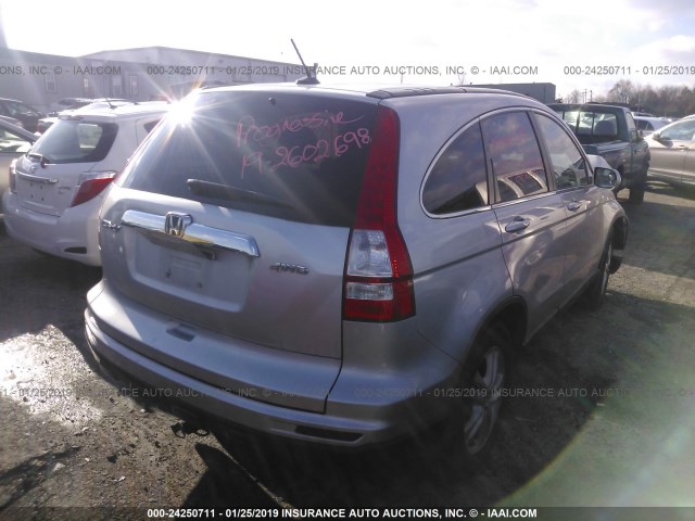 5J6RE4H7XAL009736 - 2010 HONDA CR-V EXL SILVER photo 4