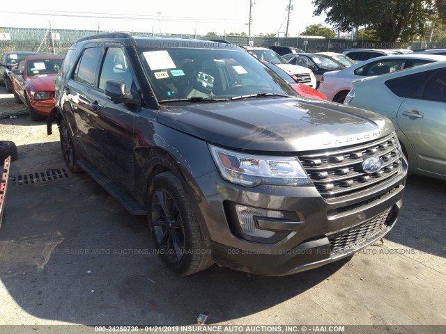 1FM5K7D84HGD96022 - 2017 FORD EXPLORER XLT GRAY photo 1