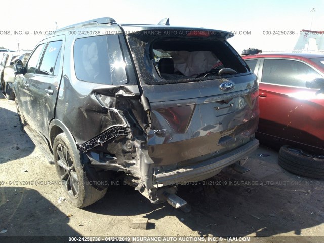 1FM5K7D84HGD96022 - 2017 FORD EXPLORER XLT GRAY photo 6