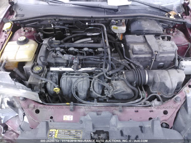 1FAHP37N67W163654 - 2007 FORD FOCUS ZX5/S/SE/SES BURGUNDY photo 10