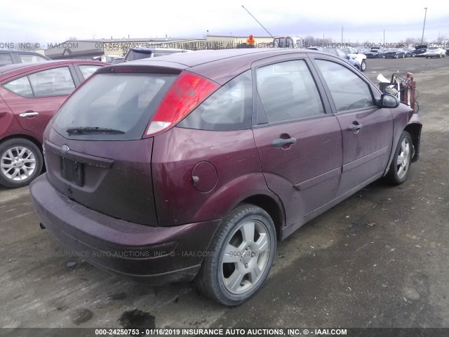 1FAHP37N67W163654 - 2007 FORD FOCUS ZX5/S/SE/SES BURGUNDY photo 4