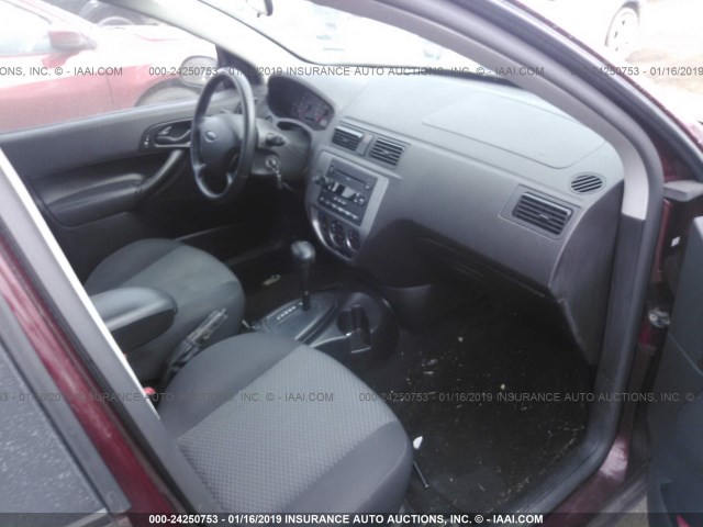 1FAHP37N67W163654 - 2007 FORD FOCUS ZX5/S/SE/SES BURGUNDY photo 5