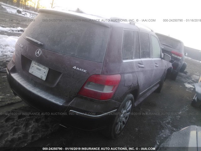 WDCGG8HB3AF349807 - 2010 MERCEDES-BENZ GLK 350 4MATIC MAROON photo 4