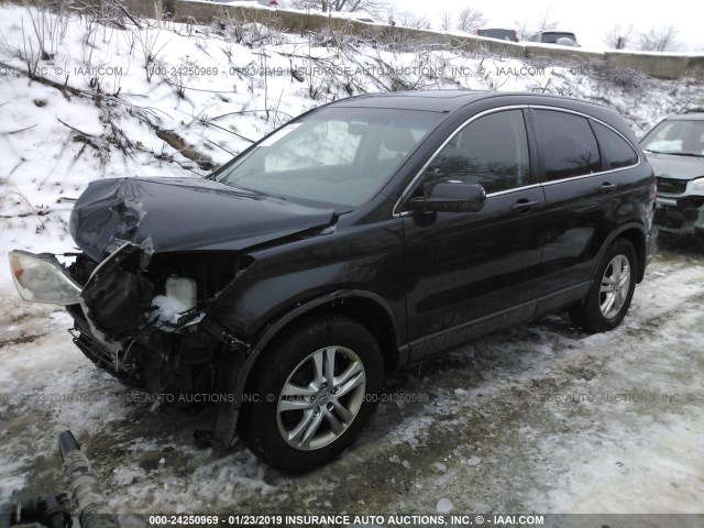 5J6RE4H77BL023434 - 2011 HONDA CR-V EXL BLACK photo 2