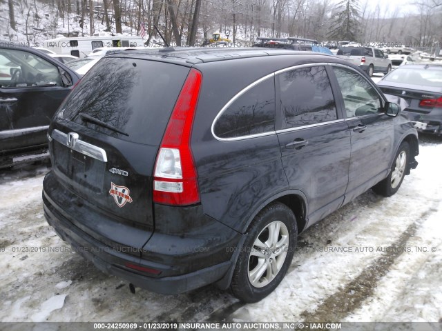 5J6RE4H77BL023434 - 2011 HONDA CR-V EXL BLACK photo 4