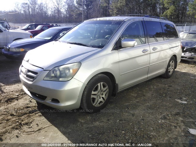 5FNRL38775B023205 - 2005 HONDA ODYSSEY EXL SILVER photo 2