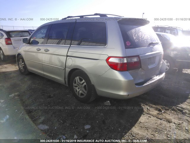 5FNRL38775B023205 - 2005 HONDA ODYSSEY EXL SILVER photo 3