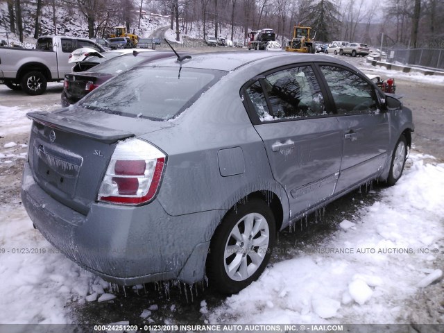 3N1AB6AP1CL629810 - 2012 NISSAN SENTRA 2.0/2.0S/SR/2.0SL GRAY photo 4