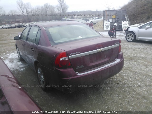 1G1ZS58NX7F100797 - 2007 CHEVROLET MALIBU LS MAROON photo 3