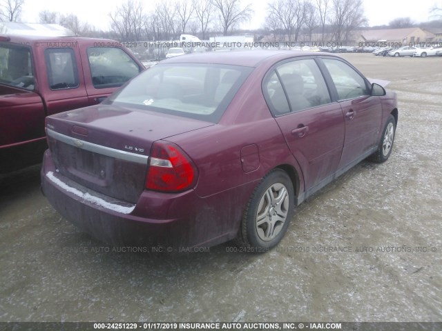 1G1ZS58NX7F100797 - 2007 CHEVROLET MALIBU LS MAROON photo 4
