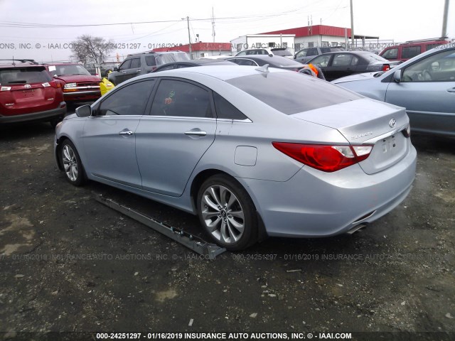 5NPEC4AC1BH205264 - 2011 HYUNDAI SONATA SE/LIMITED Light Blue photo 3