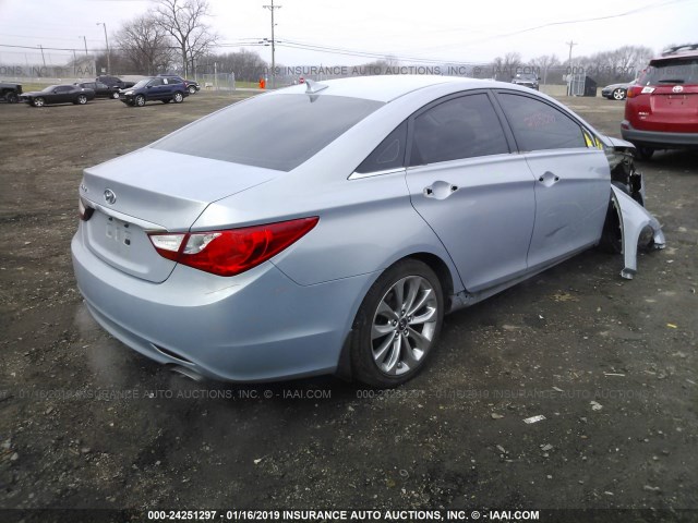 5NPEC4AC1BH205264 - 2011 HYUNDAI SONATA SE/LIMITED Light Blue photo 4