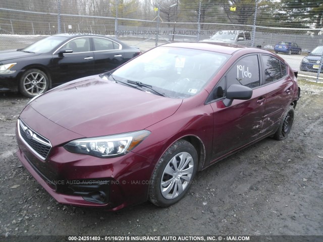 4S3GKAA69H3601810 - 2017 SUBARU IMPREZA MAROON photo 2