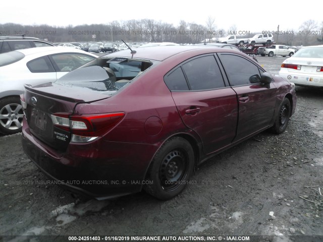 4S3GKAA69H3601810 - 2017 SUBARU IMPREZA MAROON photo 4