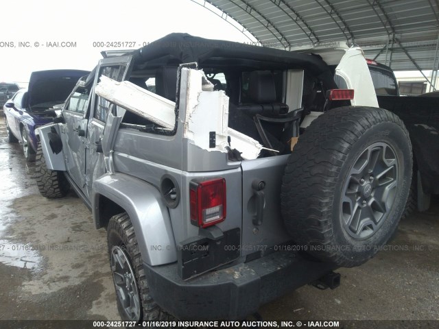 1C4BJWFGXEL135148 - 2014 JEEP WRANGLER UNLIMITE RUBICON SILVER photo 3