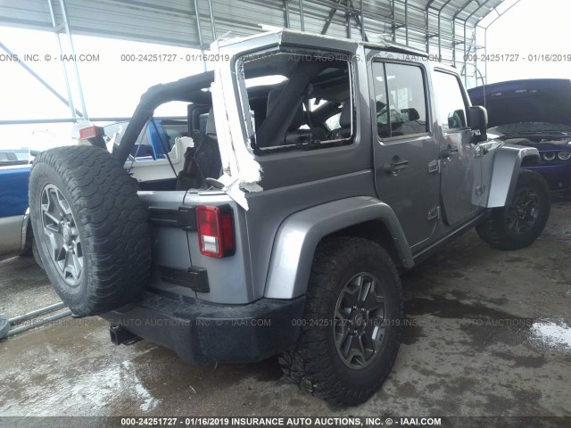 1C4BJWFGXEL135148 - 2014 JEEP WRANGLER UNLIMITE RUBICON SILVER photo 4