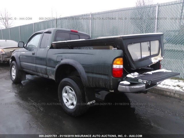 5TEWN72N43Z231095 - 2003 TOYOTA TACOMA XTRACAB GREEN photo 3