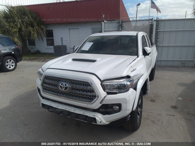 5TFRZ5CN5GX001499 - 2016 TOYOTA TACOMA ACCESS CAB/SR/SR5/TRD SPT WHITE photo 6