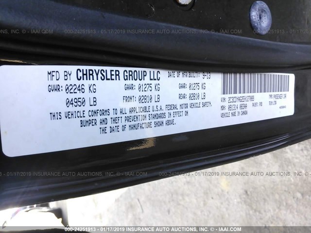 2C3CDYAG2EH127089 - 2014 DODGE CHALLENGER SXT BLACK photo 9