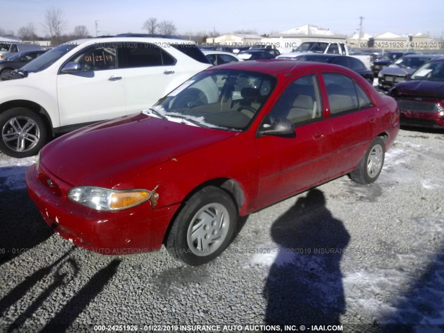 3FAFP13P41R240986 - 2001 FORD ESCORT RED photo 2
