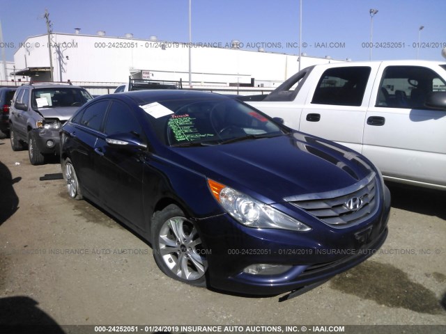 5NPEC4AC3DH551710 - 2013 HYUNDAI SONATA SE/LIMITED BLUE photo 1