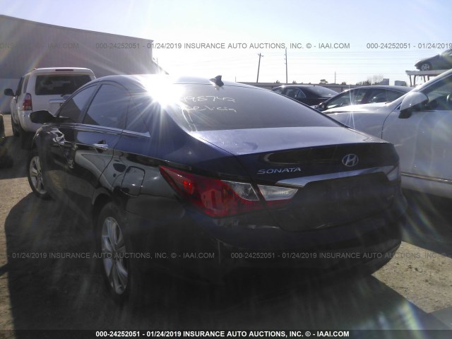 5NPEC4AC3DH551710 - 2013 HYUNDAI SONATA SE/LIMITED BLUE photo 3