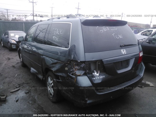 5FNRL38736B443982 - 2006 HONDA ODYSSEY EXL GRAY photo 3