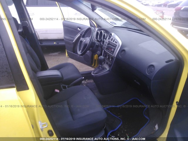 2T1KR32E14C198513 - 2004 TOYOTA COROLLA MATRIX XR YELLOW photo 5