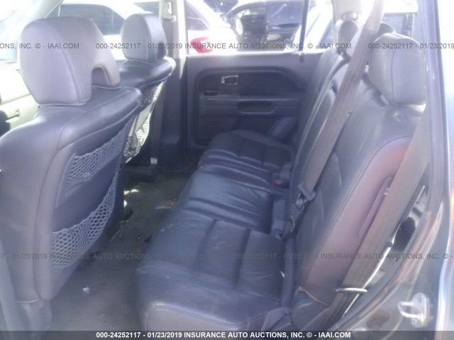 5FNYF28538B005431 - 2008 HONDA PILOT EXL GRAY photo 8