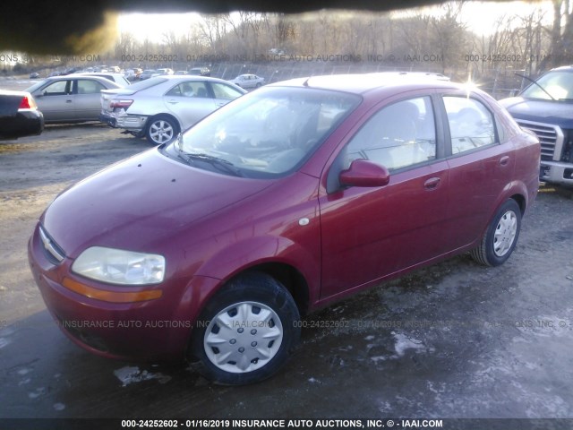 KL1TD52665B386166 - 2005 CHEVROLET AVEO LS RED photo 2