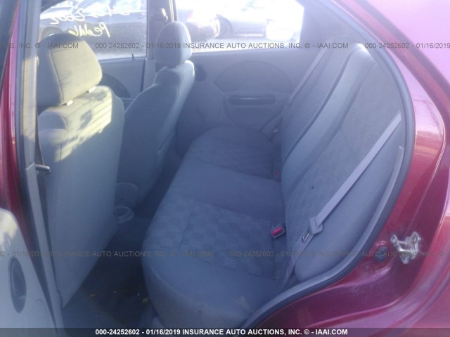 KL1TD52665B386166 - 2005 CHEVROLET AVEO LS RED photo 8