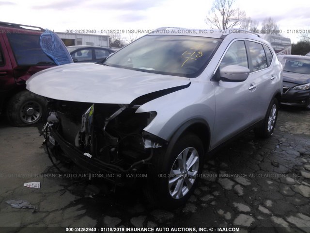 KNMAT2MV6FP570310 - 2015 NISSAN ROGUE S/SL/SV SILVER photo 2