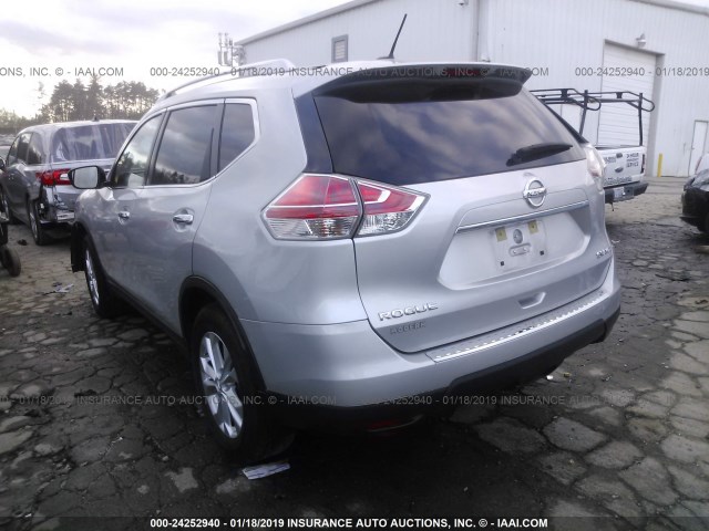 KNMAT2MV6FP570310 - 2015 NISSAN ROGUE S/SL/SV SILVER photo 3