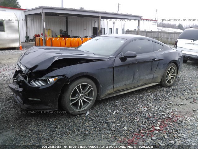 1FA6P8AM8G5201167 - 2016 FORD MUSTANG BLACK photo 2