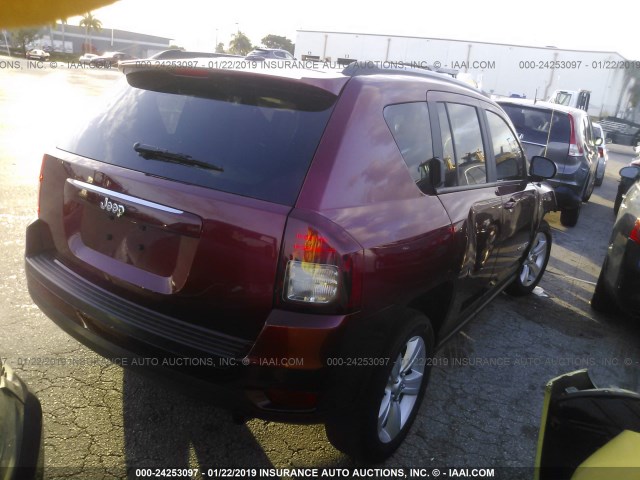 1C4NJCBA2HD124768 - 2017 JEEP COMPASS SPORT RED photo 4