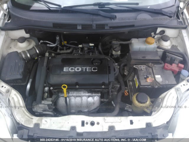 KL1TD5DE4AB091310 - 2010 CHEVROLET AVEO LS/LT Սպիտակ լուսանկար 10