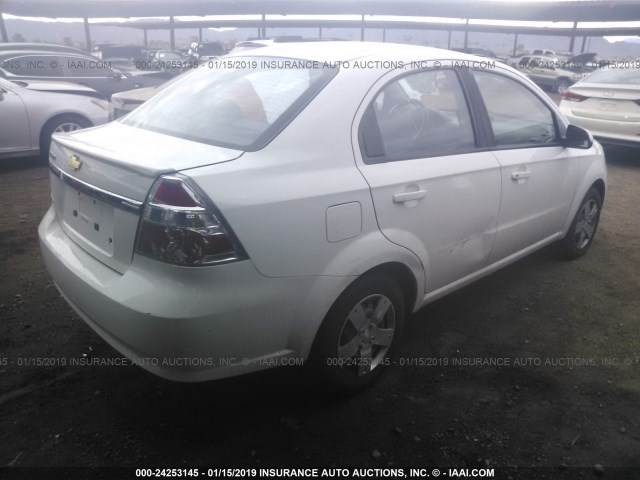 KL1TD5DE4AB091310 - 2010 CHEVROLET AVEO LS/LT Սպիտակ լուսանկար 4