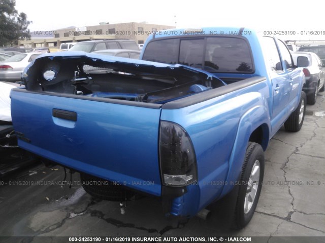 5TEJU62N48Z552813 - 2008 TOYOTA TACOMA DOUBLE CAB PRERUNNER BLUE photo 4