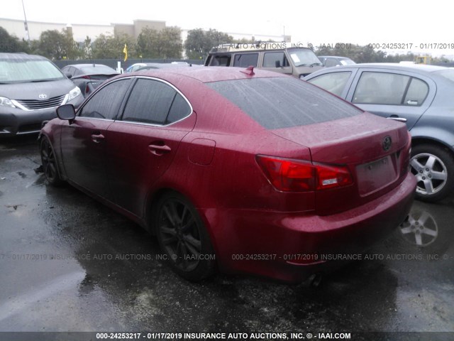 JTHCK262172018953 - 2007 LEXUS IS 250 RED photo 3