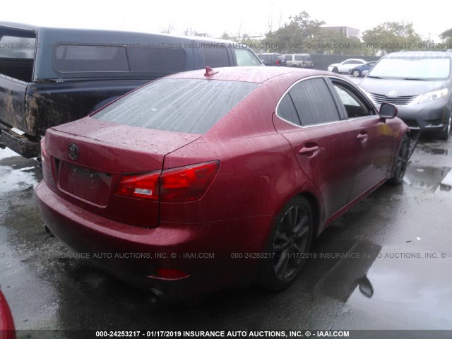 JTHCK262172018953 - 2007 LEXUS IS 250 RED photo 4